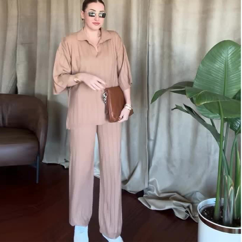 Autumn New Solid Color Line Pattern Slim Lazy Style Suit For Women - Image 9