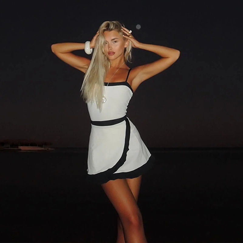 Women's Sexy Strappy Jumpsuit Elegant Strap A-line Skirt Set - Image 6