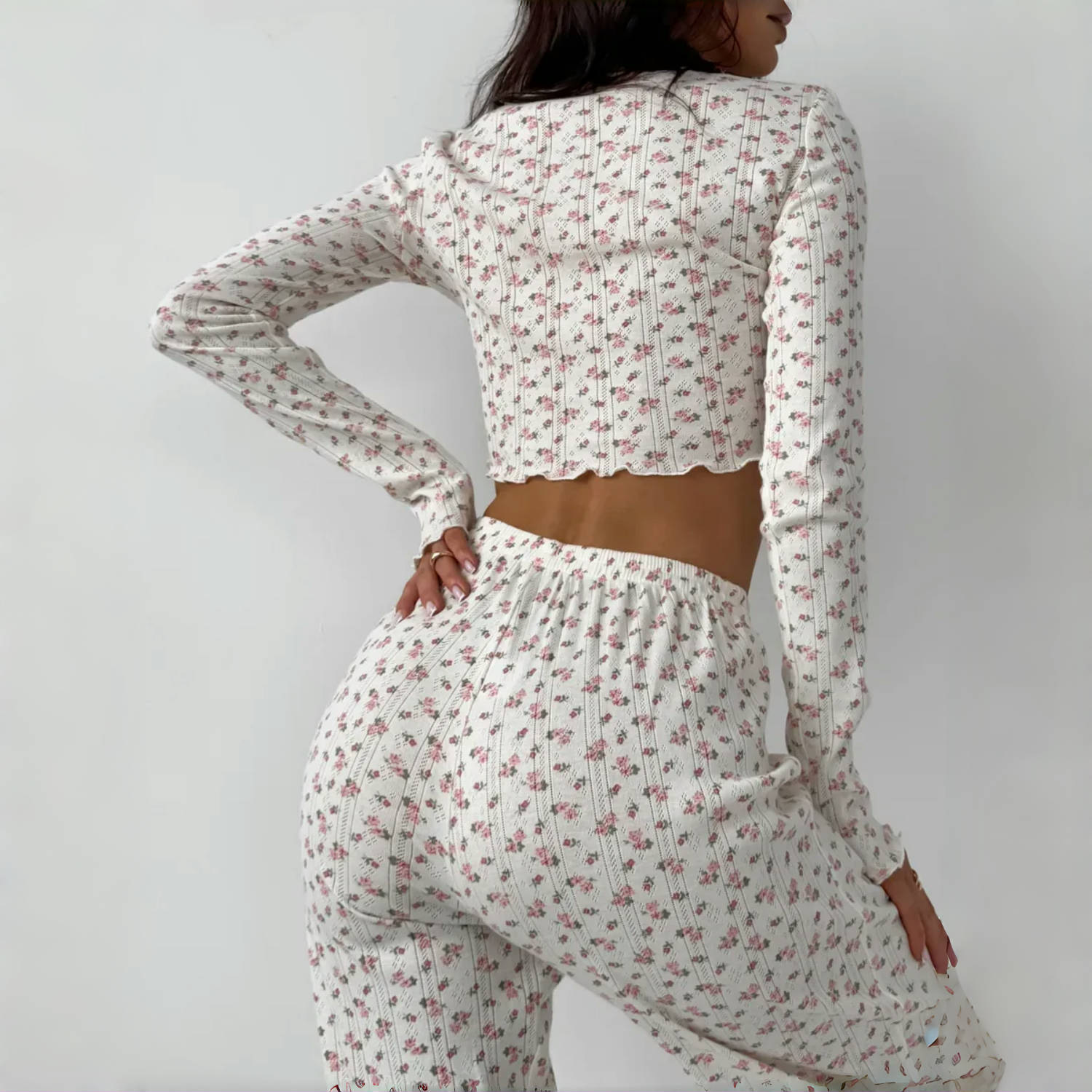 Women's Casual Printed Long-sleeve Top And Pants Set - Image 3