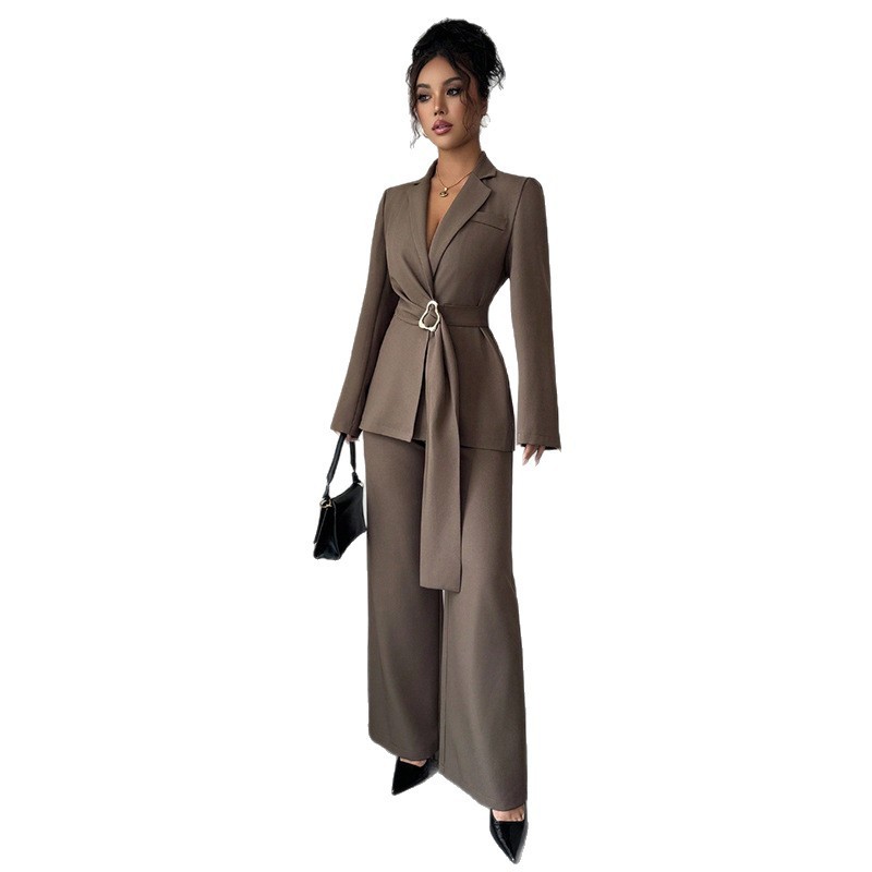 New-style Suit Lace-up, Waist-cinching, Tailored Jacket And Pants Set - Image 5