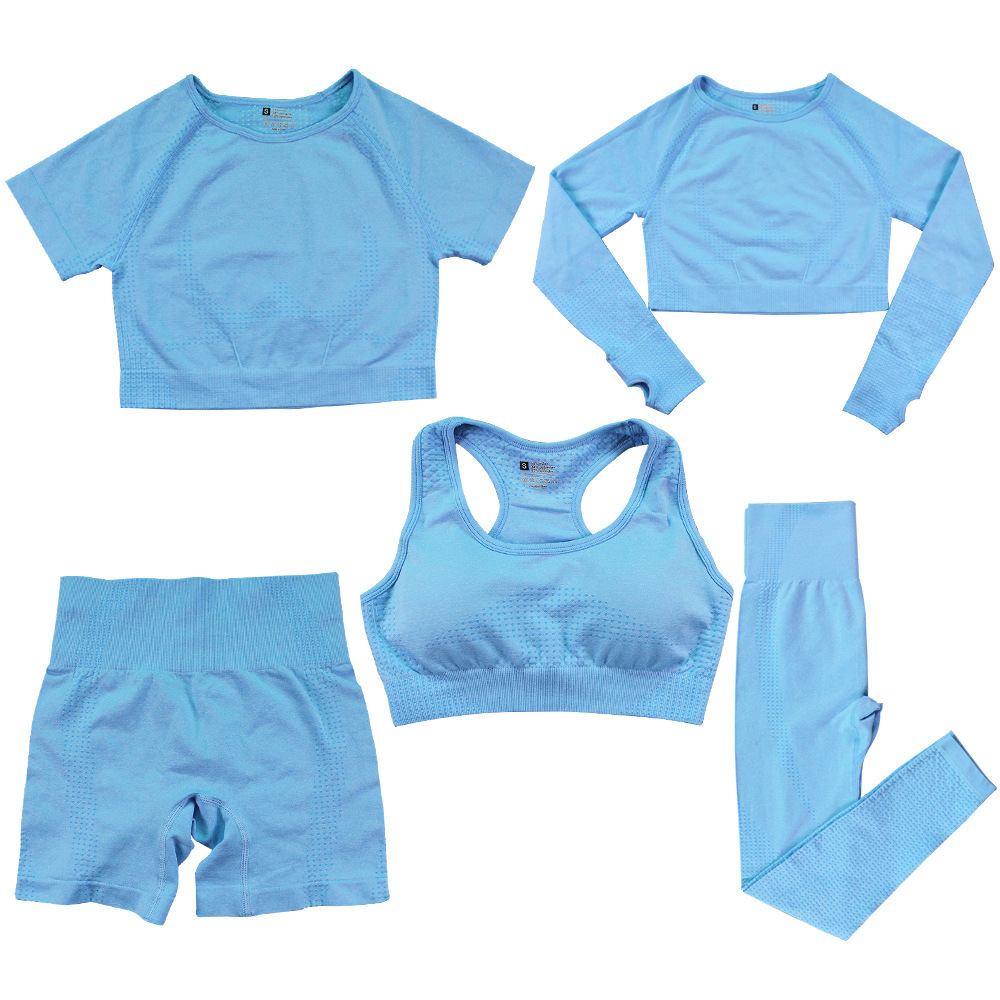 Women's Fashion Dot Fitness Yoga Outfit Five-Piece Set - Image 5