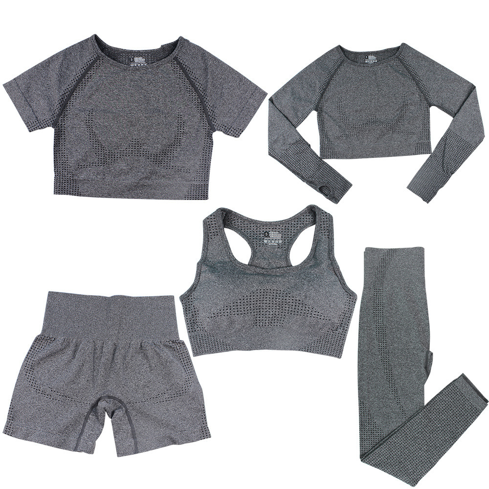 Women's Fashion Dot Fitness Yoga Outfit Five-Piece Set - Image 8