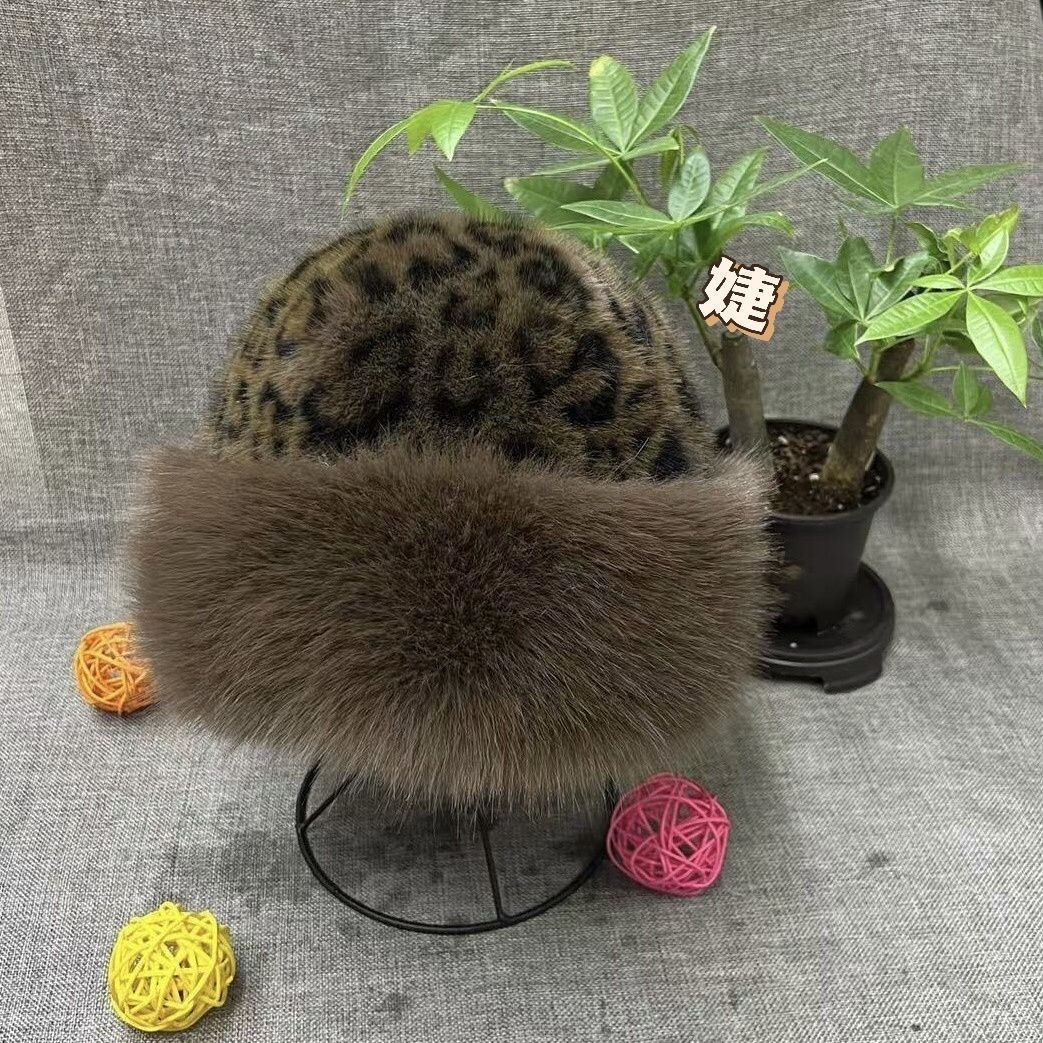 Leopard Print Mongolian Winter Fluffy Hat For Cold Weather - Image 3