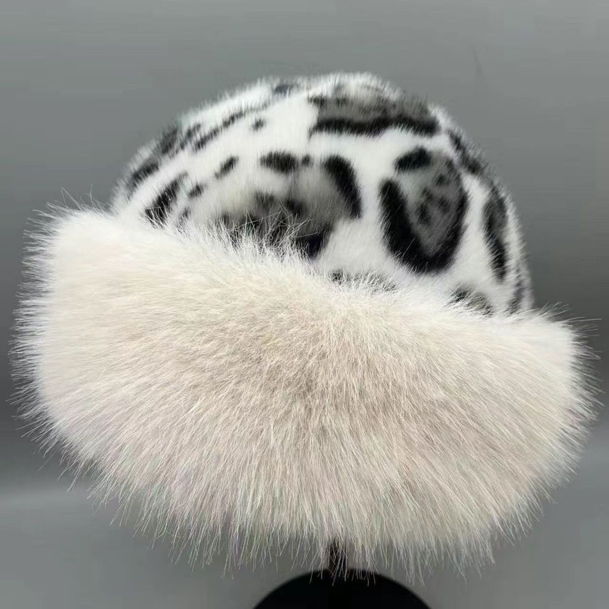 Leopard Print Mongolian Winter Fluffy Hat For Cold Weather - Image 7