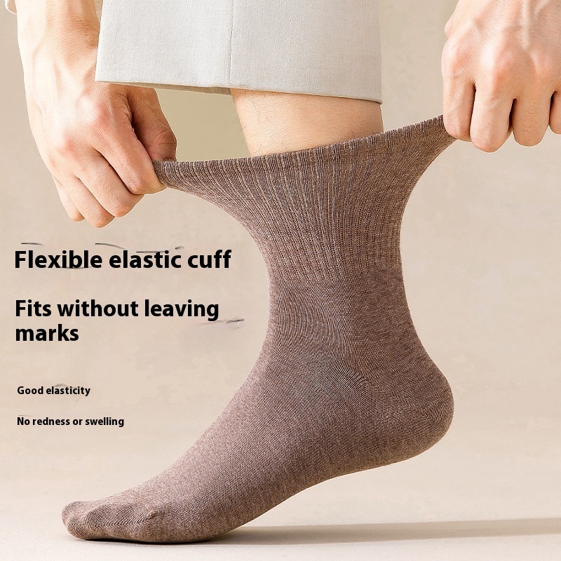 Seamless Socks Men's Pure Cotton Mid-calf Length Socks Autumn And Winter - Image 3