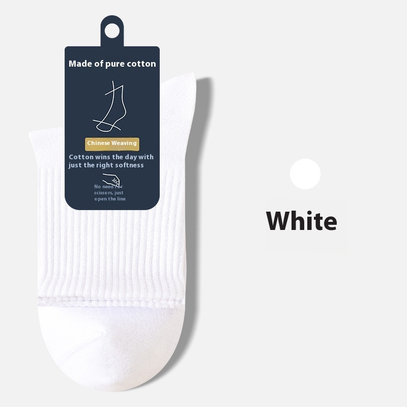 Seamless Socks Men's Pure Cotton Mid-calf Length Socks Autumn And Winter - Image 7