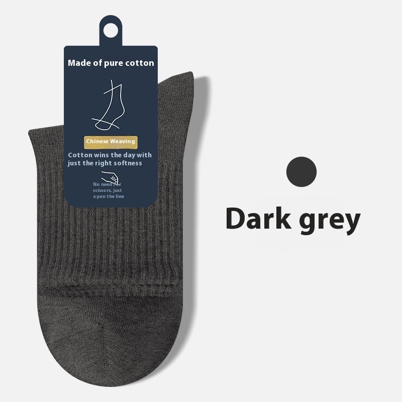 Seamless Socks Men's Pure Cotton Mid-calf Length Socks Autumn And Winter - Image 8
