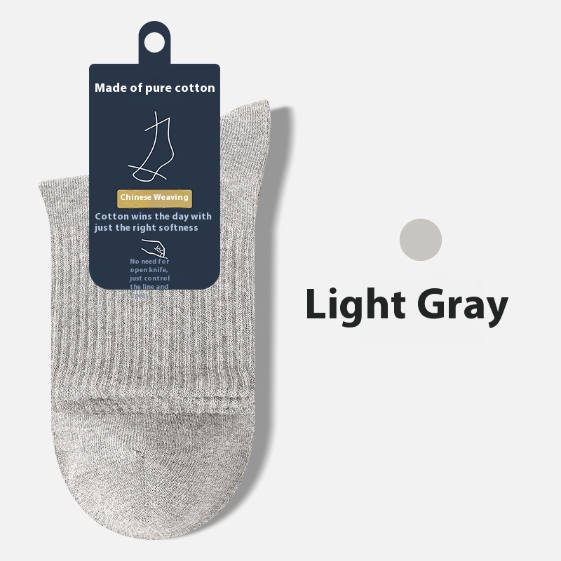 Seamless Socks Men's Pure Cotton Mid-calf Length Socks Autumn And Winter - Image 9
