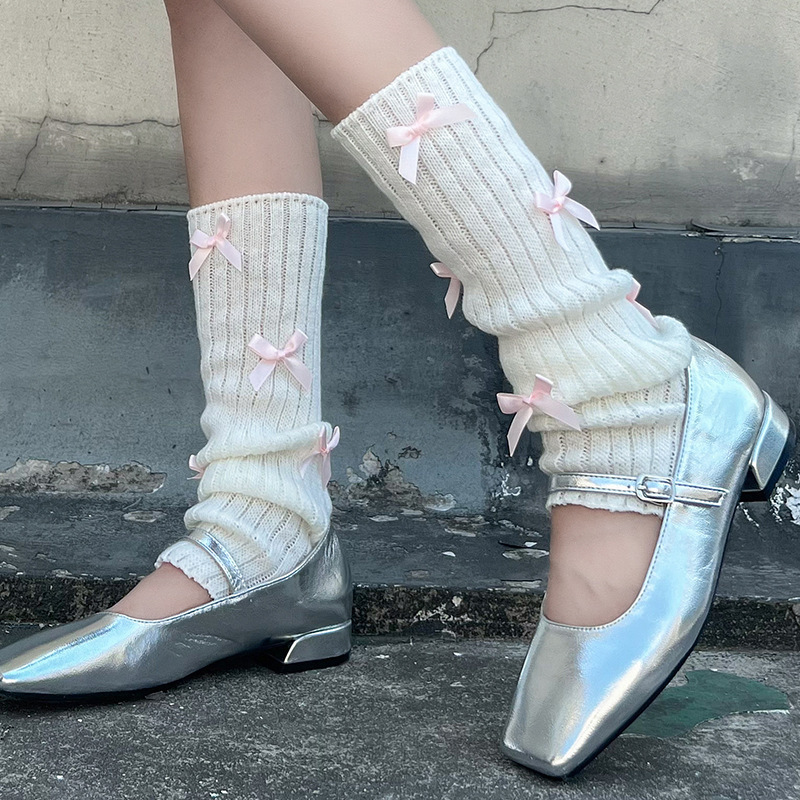 Women's Japanese Sweet Cute Bow Bunching Socks - Image 3