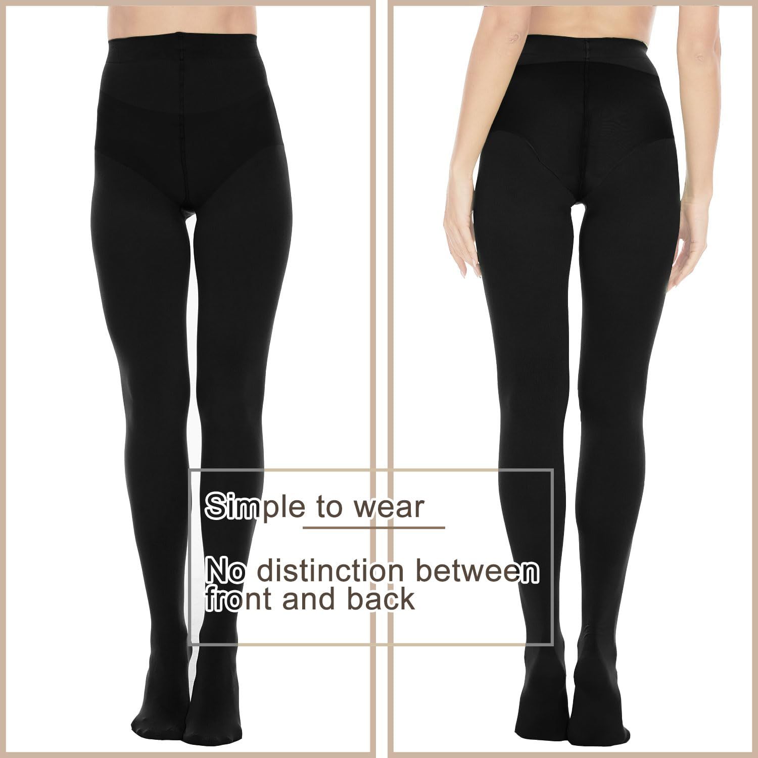 2pack 80d Opaque Black Tights For Women - Image 3