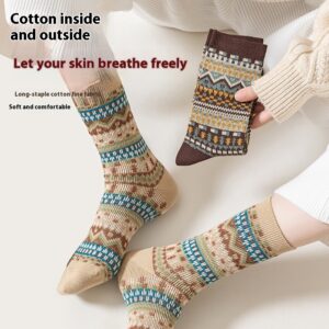 Retro Ethnic Style Artistic Wear Middle Tube Cotton Socks