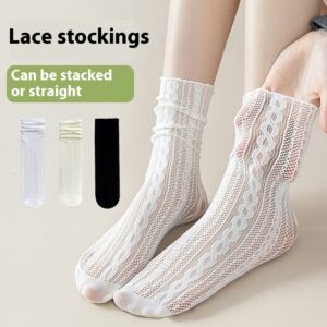 Thin Breathable Hollowed-out Mesh Lace Socks