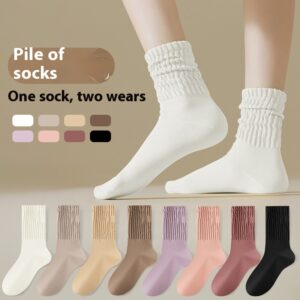 Autumn And Winter Cotton Socks Korean Style Girl Mid-calf Length