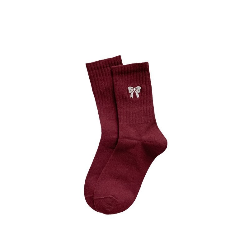 Korean Style Good-looking Sweat-absorbent Angola Red Socks - Image 4