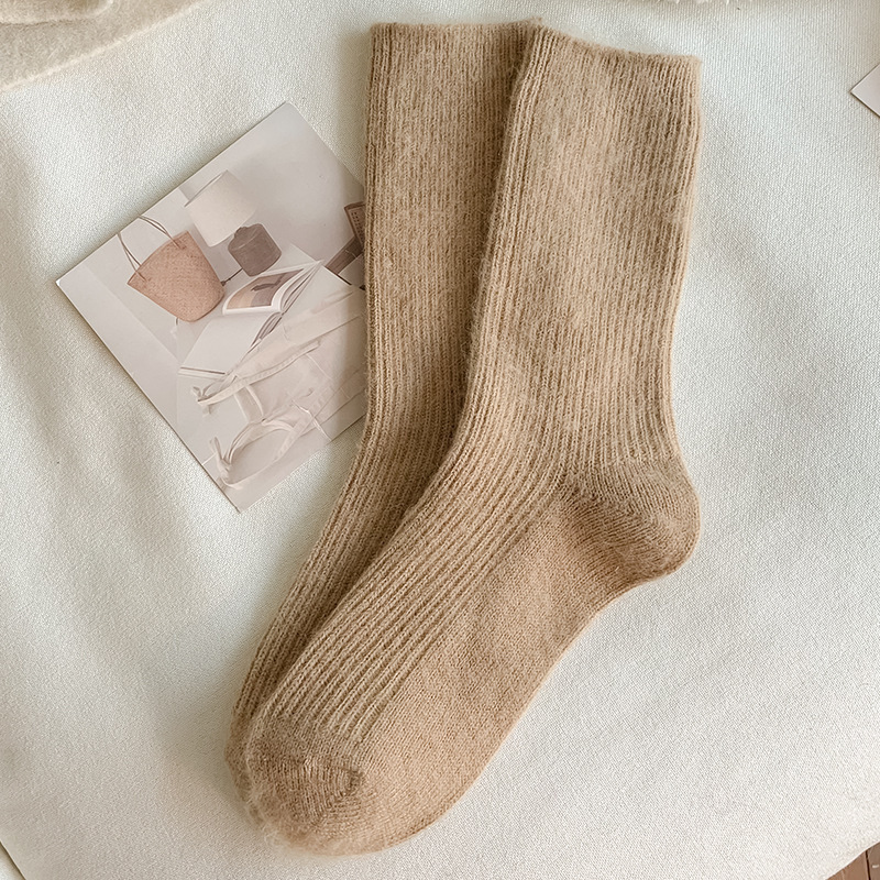 Autumn And Winter Solid Color Wool Socks - Image 8