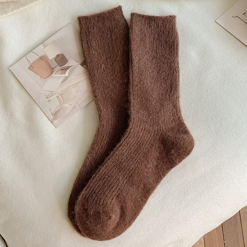 Autumn And Winter Solid Color Wool Socks - Image 9