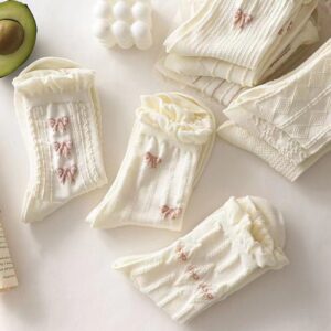 White Lace-trimmed Mid-calf Thin And Cute Japanese-style School Stockings