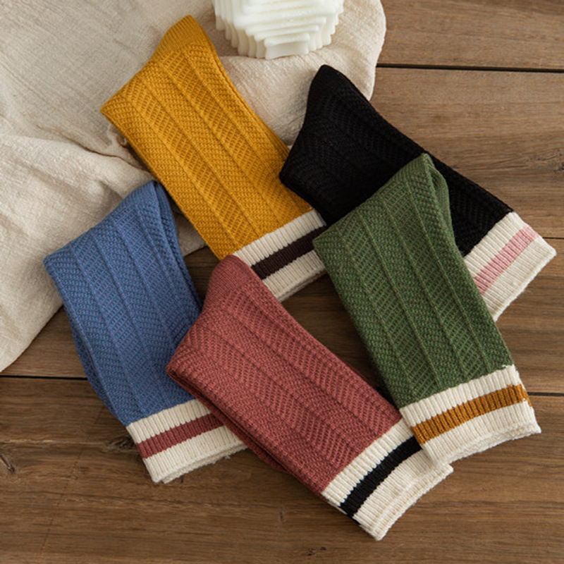 Women's Chunky-knit Rabbit-fur Ankle Socks Mid-calf Length - Image 3