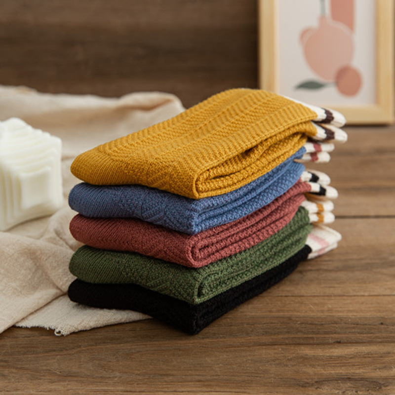 Women's Chunky-knit Rabbit-fur Ankle Socks Mid-calf Length - Image 4