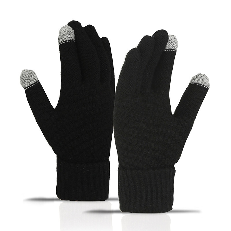 Fleece-lined Wind-proof And Cold Protection Cycling Knitted Warm Gloves - Image 2