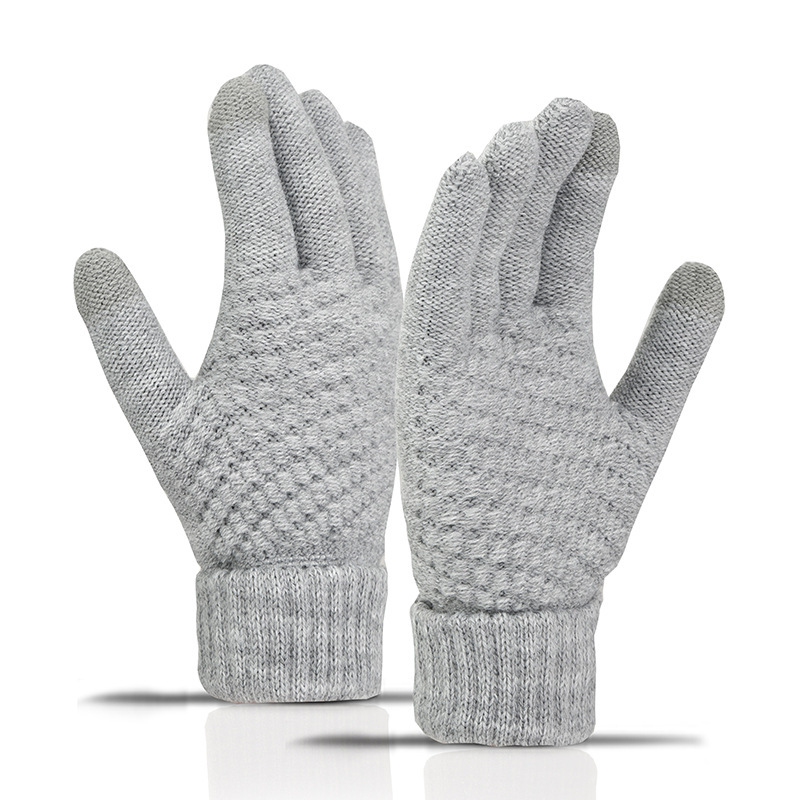 Fleece-lined Wind-proof And Cold Protection Cycling Knitted Warm Gloves - Image 4
