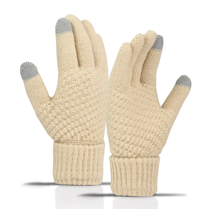 Fleece-lined Wind-proof And Cold Protection Cycling Knitted Warm Gloves - Image 8