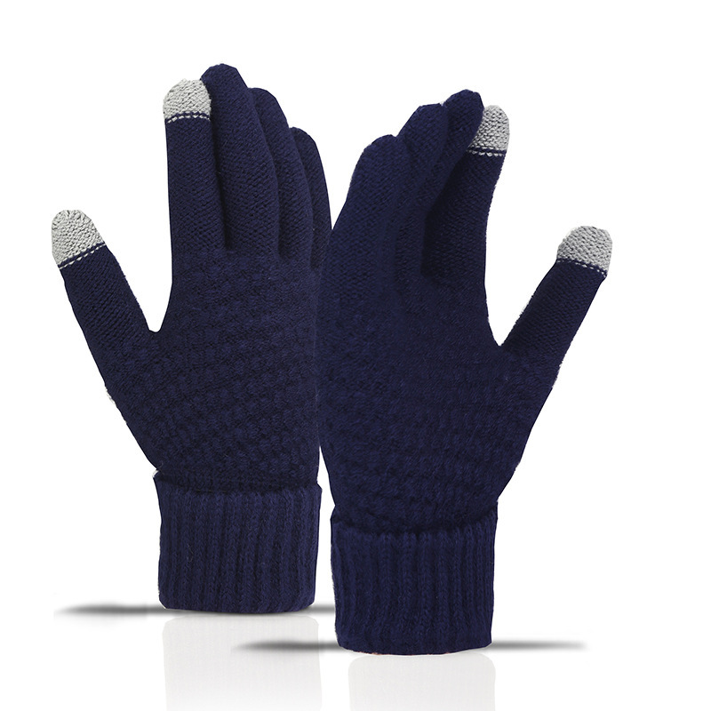 Fleece-lined Wind-proof And Cold Protection Cycling Knitted Warm Gloves - Image 10