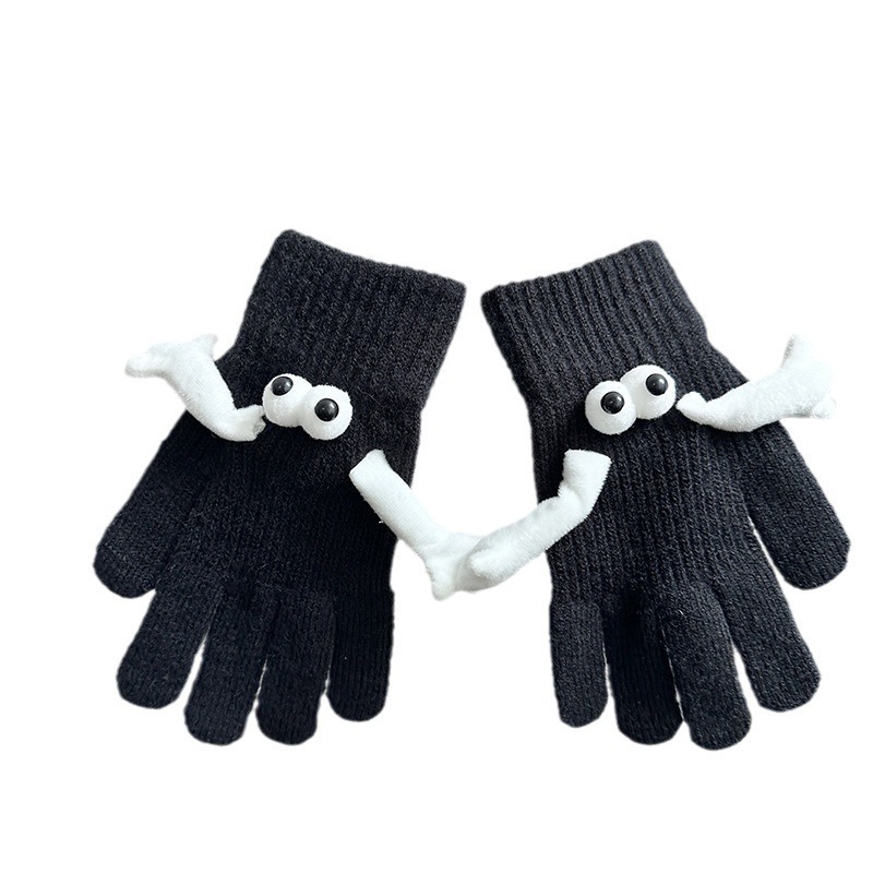 Couple Magnetic Warm Gloves Cute Doll Hand Gloves - Image 5