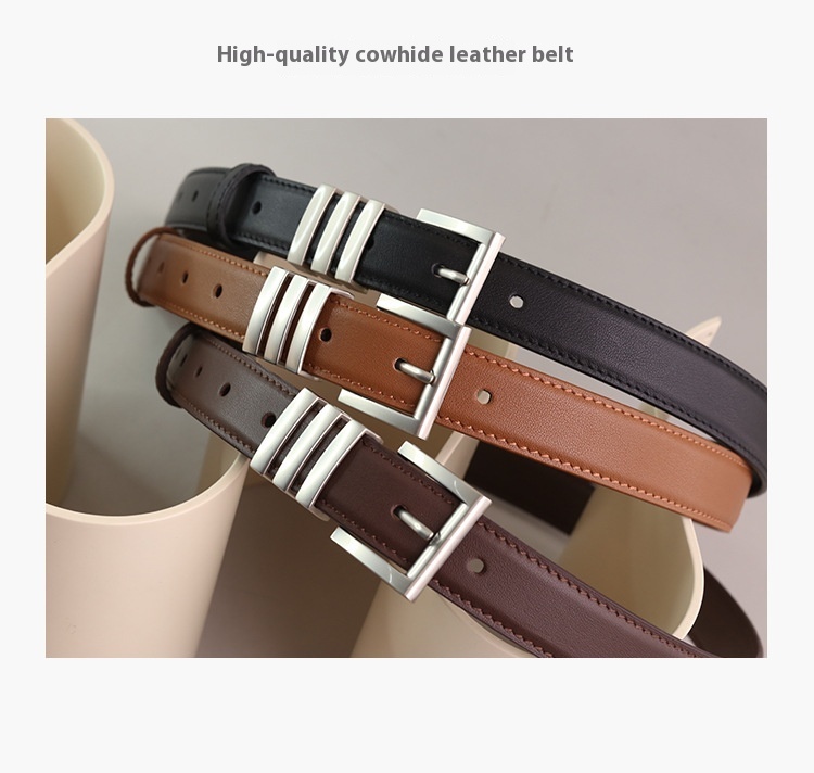 Women's First Layer Cowhide Leather Belt - Image 8