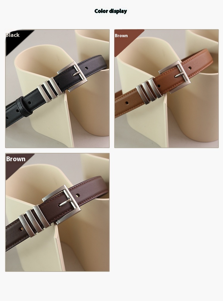 Women's First Layer Cowhide Leather Belt - Image 9