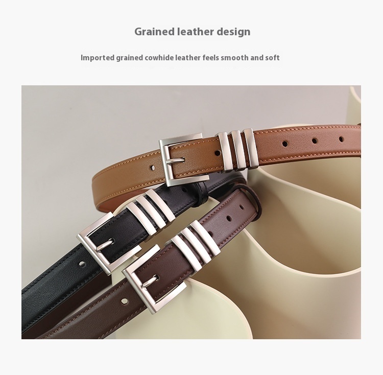 Women's First Layer Cowhide Leather Belt - Image 10