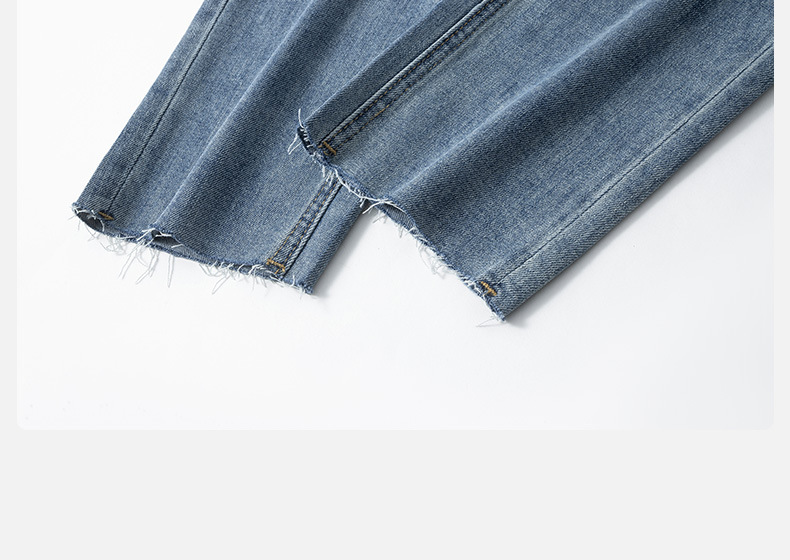 Burr Straight Ankle-length Pants Small Stretchy High Waist Slimming Commuter - Image 2