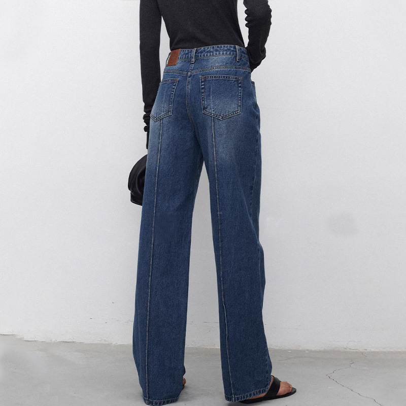 Jeans Women's Three-dimensional Stitching Straight - Image 3