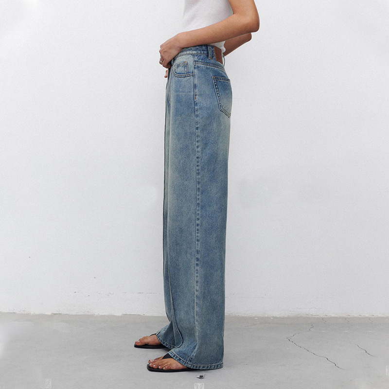 Jeans Women's Three-dimensional Stitching Straight - Image 5