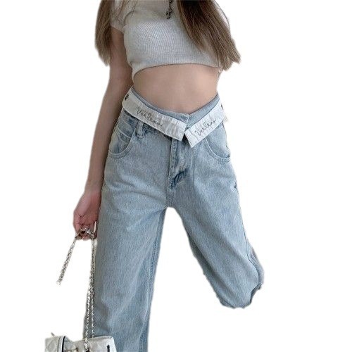High Waist Wide Leg Pants Flanging Waist Jeans - Image 6