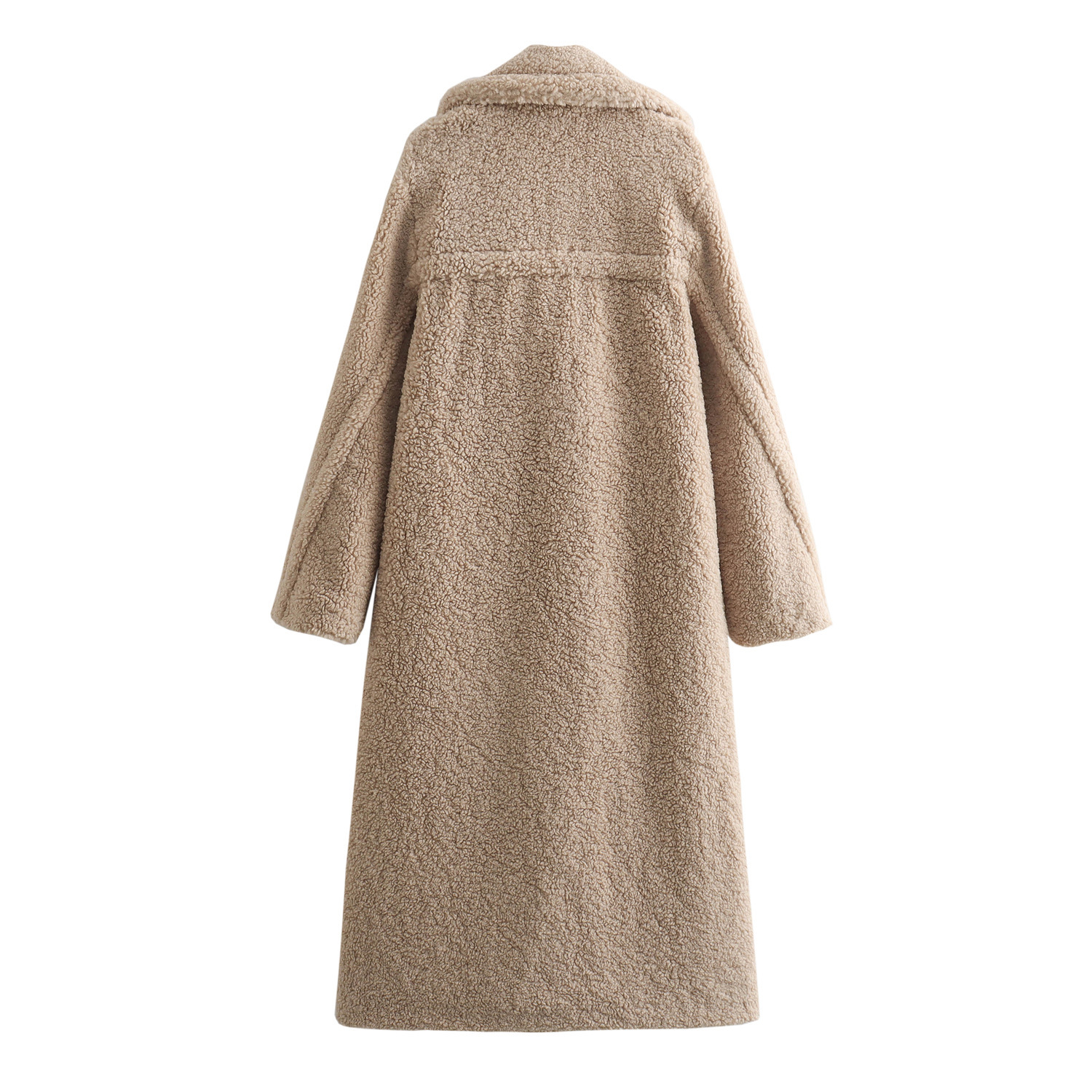 Autumn New European And American Style Fleece Double Row Ornament Loose Overcoat Coat - Image 4