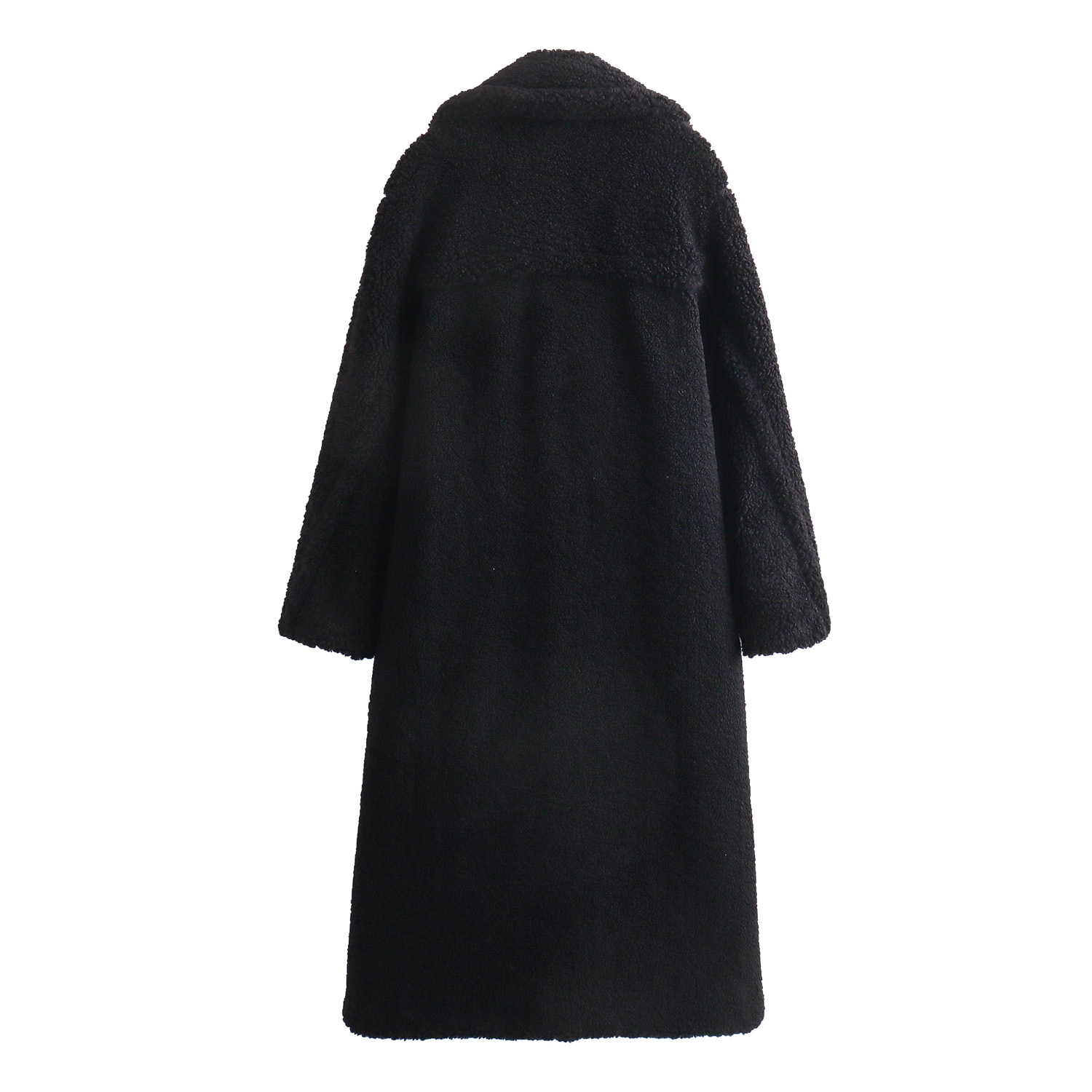 Autumn New European And American Style Fleece Double Row Ornament Loose Overcoat Coat - Image 5