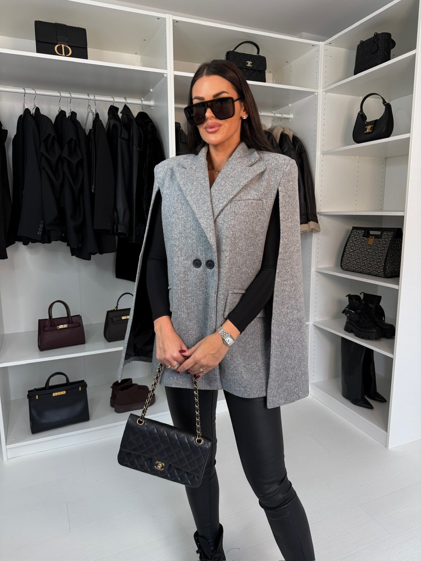 Fashion Solid Color Loose Shawl Coat - Image 7