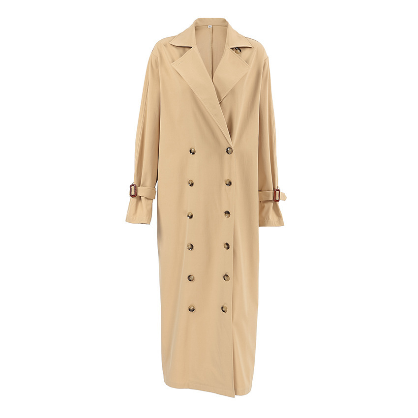 Khaki Double Breasted Trench Coat - Image 5
