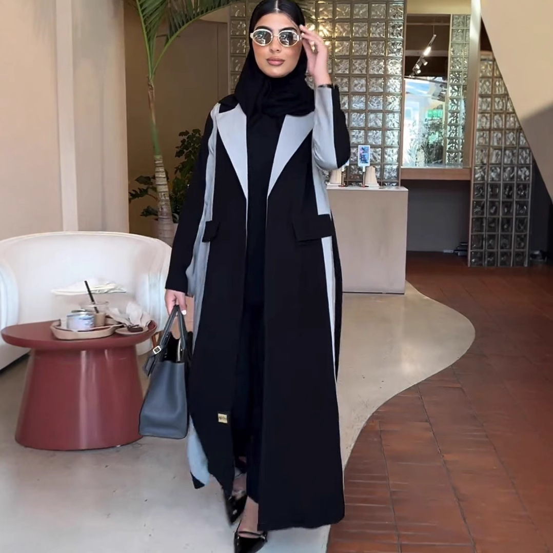 New Designer Model Color Matching Graceful And Fashionable Casual Mid-length Trench Coat - Image 3