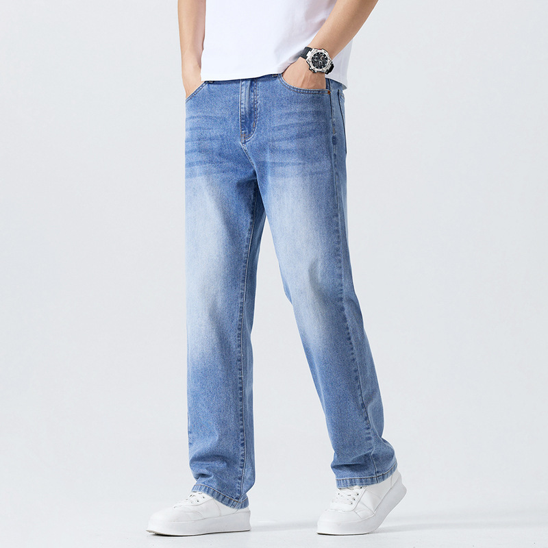 Washed Cleanfit Men's Light Blue Jeans - Image 2