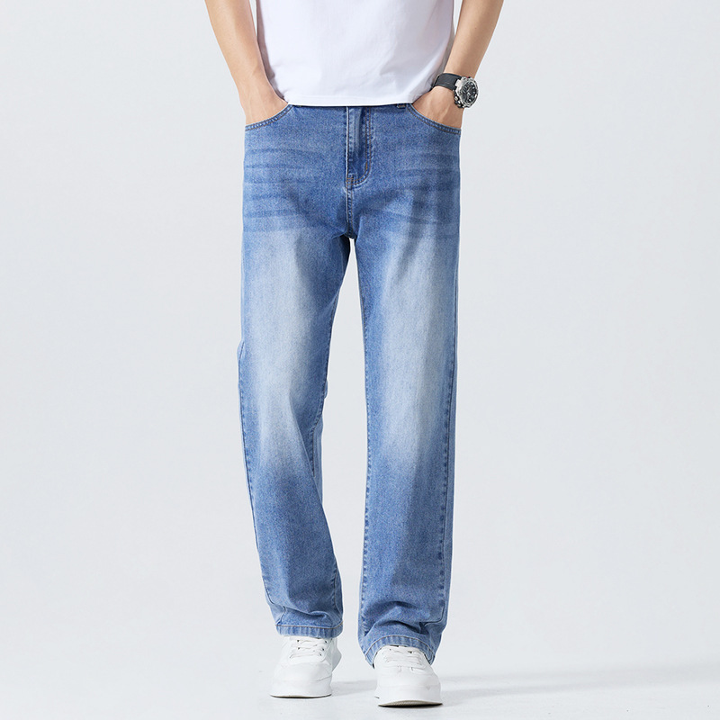 Washed Cleanfit Men's Light Blue Jeans - Image 6