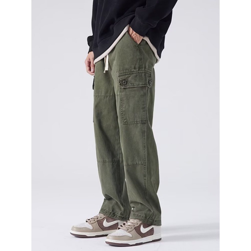 Autumn And Winter Loose Straight Multi-pocket Slacks - Image 4