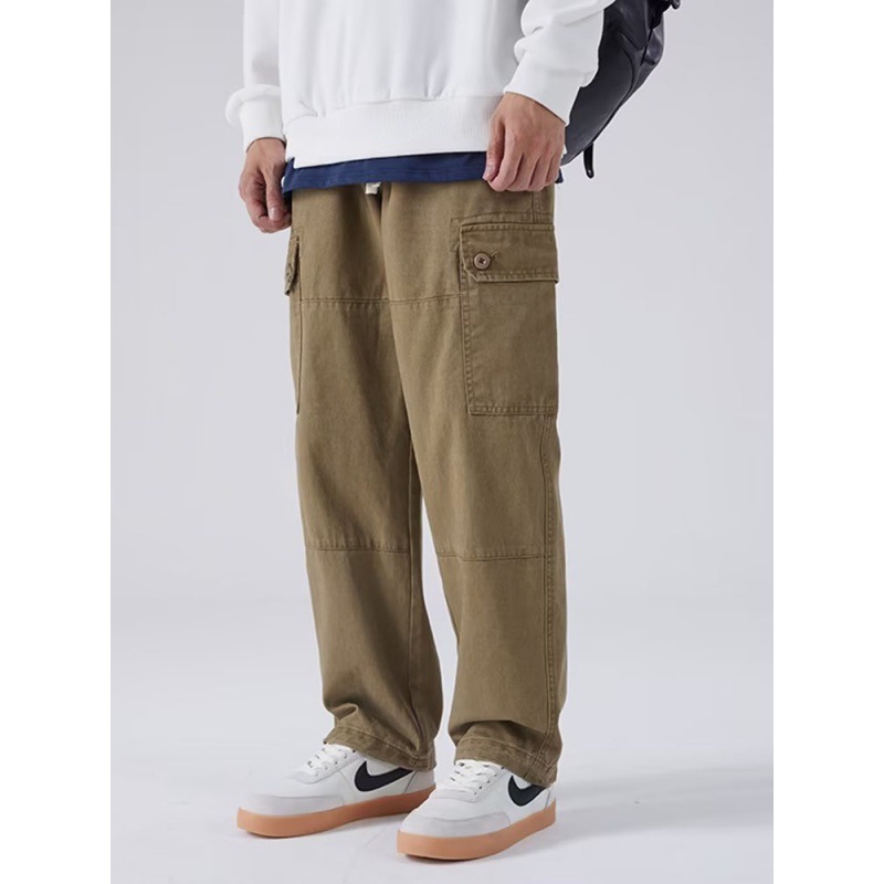 Autumn And Winter Loose Straight Multi-pocket Slacks - Image 6