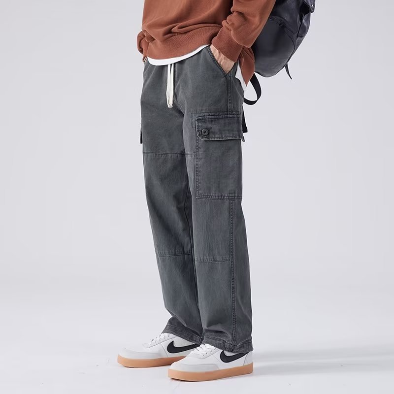Autumn And Winter Loose Straight Multi-pocket Slacks - Image 7