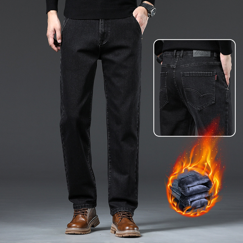Men's Loose Fleece-lined Straight-leg Trousers - Image 7