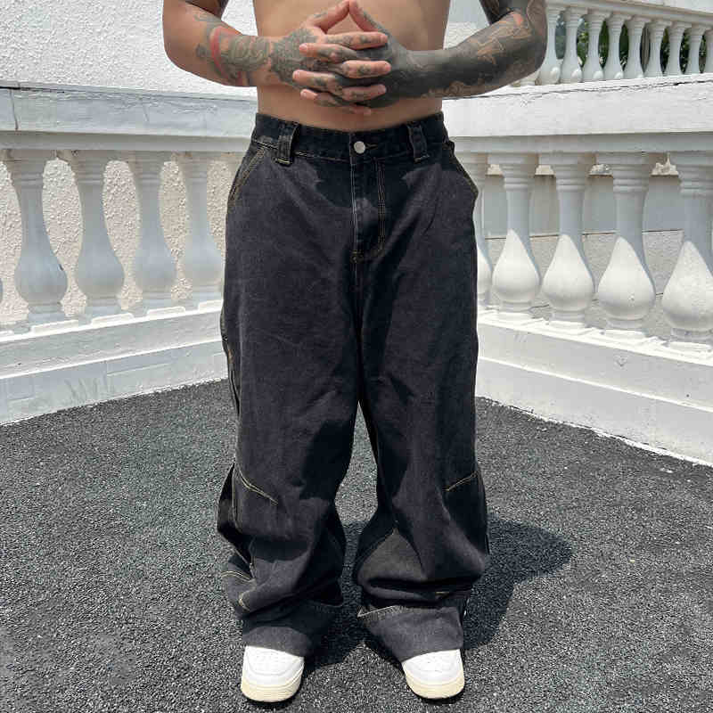 Solid Color Casual Jeans Retro Straight-leg Pants - Image 4