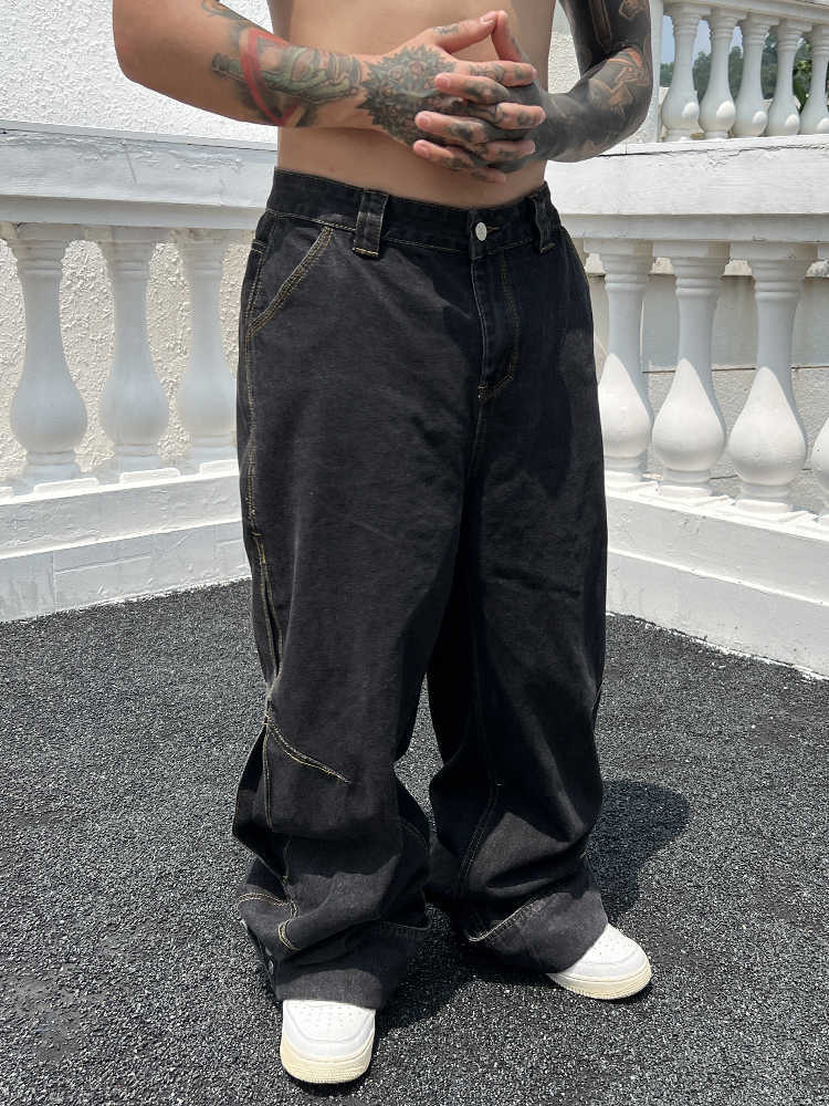 Solid Color Casual Jeans Retro Straight-leg Pants - Image 8