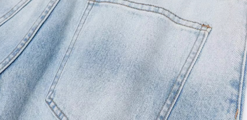 Design Washed Blue And White Machete Jeans Men's American Style - Image 5