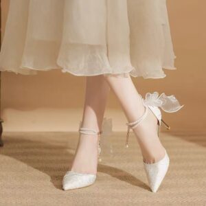 Back Bow Platform Pointed-toe Stiletto Sandals